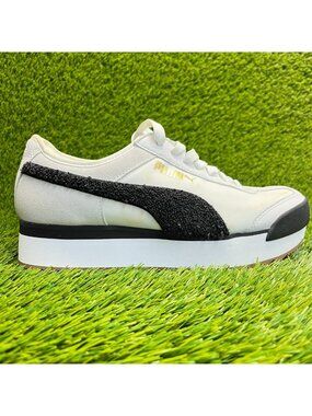 Puma Roma Amor Heritage Womens Size 9 White Black Gum Walking Shoes Sneakers